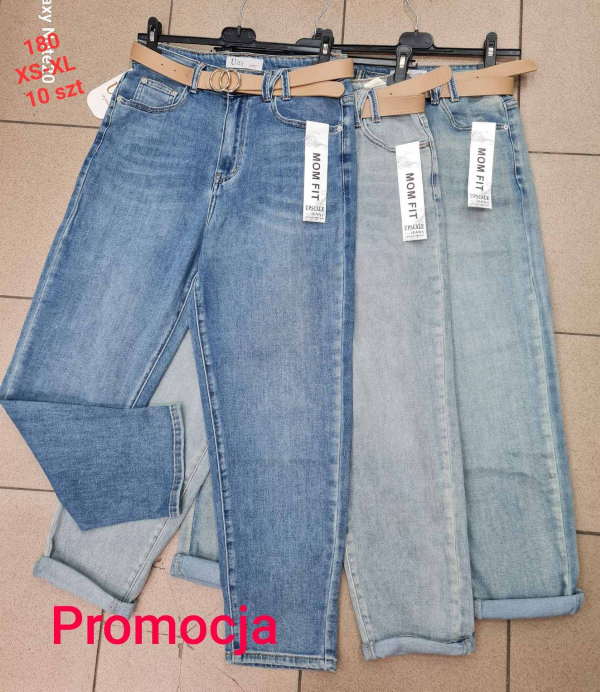 Spodnie damskie jeans Roz XS-XL, 1 Kolor Paczka 10 szt